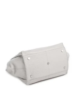 Hirsch Schultertasche genarbtes Leder hellgrau