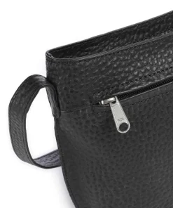 Hirsch Umhängetasche genarbtes Leder schwarz