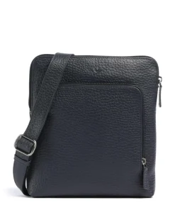 Hirsch Umhängetasche genarbtes Leder dunkelblau