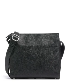 Hirsch Umhängetasche genarbtes Leder schwarz