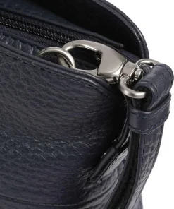 Hirsch Winona Handtasche genarbtes Leder graublau