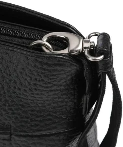 Hirsch Winona Handtasche genarbtes Leder schwarz