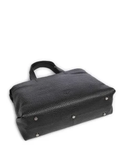 Hirsch Winona Handtasche genarbtes Leder schwarz
