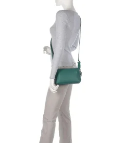 Hirsch Xantia Umhängetasche genarbtes Leder grün