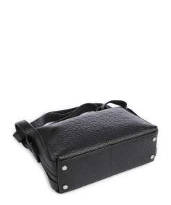 Hirsch Xantia Umhängetasche genarbtes Leder schwarz