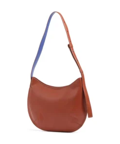 Hispani Beuteltasche fein genarbtes Leder rotbraun