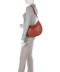 Hispani Beuteltasche fein genarbtes Leder rotbraun