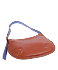 Hispani Beuteltasche fein genarbtes Leder rotbraun