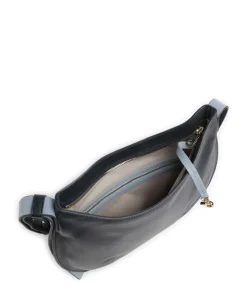 Hispani Beuteltasche fein genarbtes Leder navy