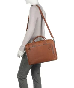Hyde Aktentasche 15″ genarbtes Leder cognac