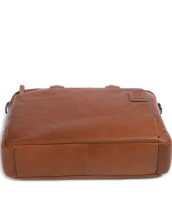 Hyde Aktentasche 15″ genarbtes Leder cognac