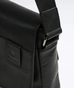 Hyde Kuriertasche Leder schwarz