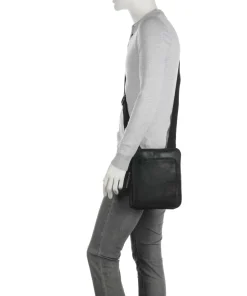 Hyde Park Brian Umhängetasche fein genarbtes Leder schwarz