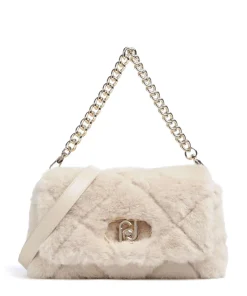 Icon M Schultertasche Kunstfell beige