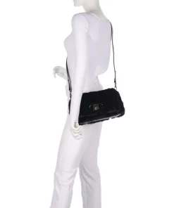 Icon M Schultertasche Kunstfell schwarz