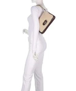 Icon M Schultertasche Lederimitat, Kunstfell beige/braun