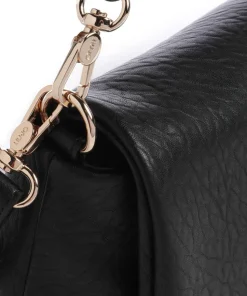 Icon M Schultertasche Lederimitat schwarz