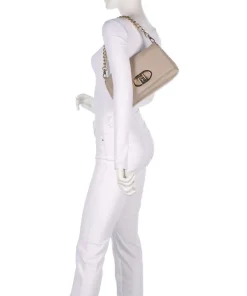 Icon M Schultertasche Lederimitat beige