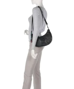 Icon Maite Schultertasche genarbtes Kalbsleder schwarz