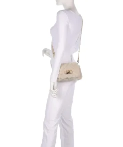 Icon S Schultertasche Kunstfell beige