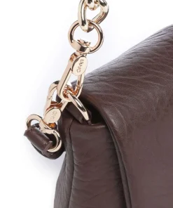 Icon S Schultertasche Lederimitat dunkelbraun