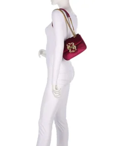 Iconic Snakes Puffy Schultertasche Samtgewebe pink