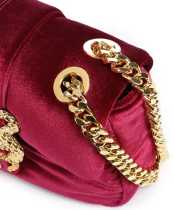 Iconic Snakes Puffy Schultertasche Samtgewebe pink