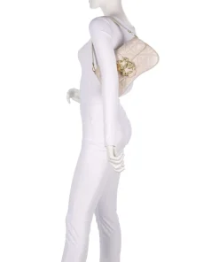 Iconic Snakes Schultertasche Lederimitat creme