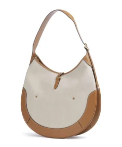 ID Collection Medium Beuteltasche Rindsleder, Canvas beige/braun