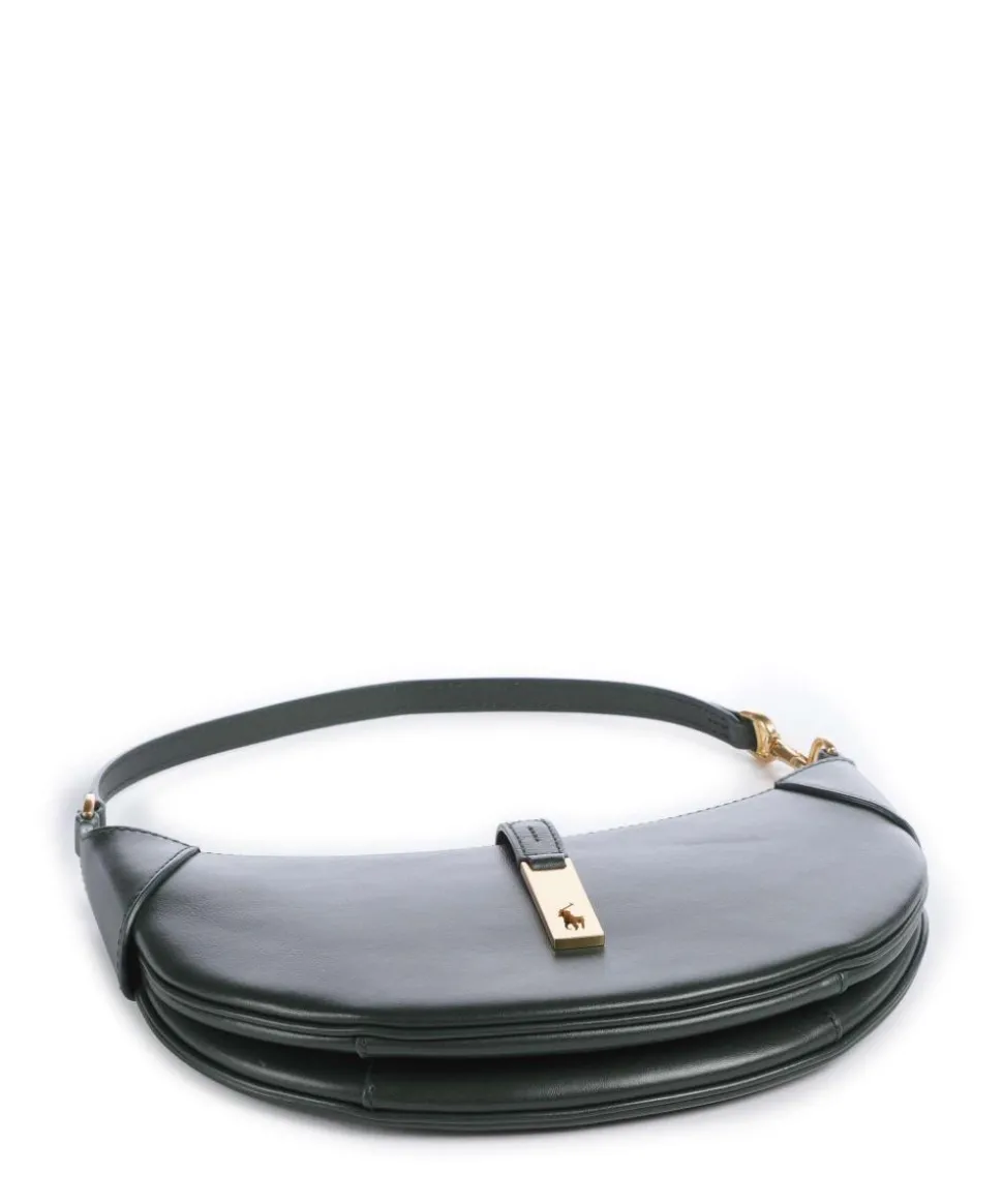 ID Collection Small Schultertasche fein genarbtes Rindsleder dunkelgrün