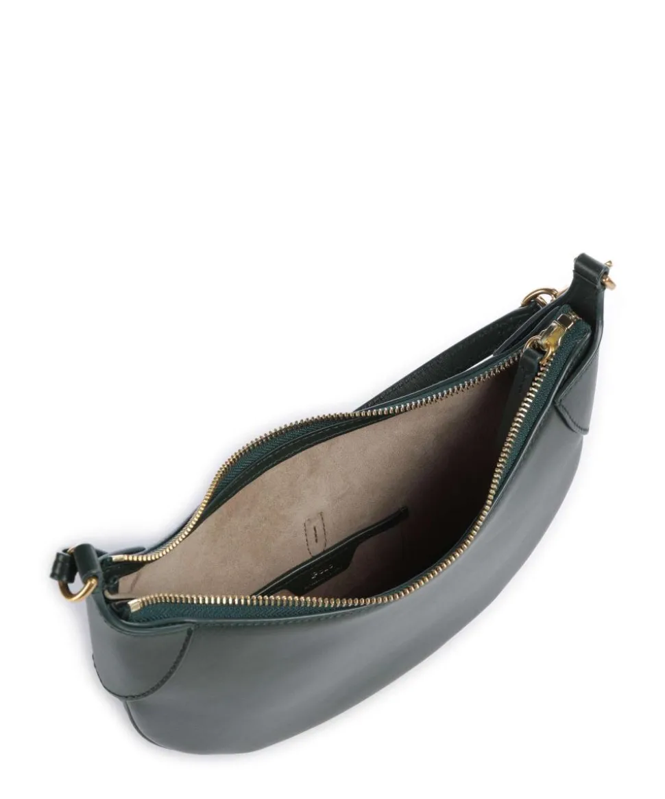 ID Collection Small Schultertasche fein genarbtes Rindsleder dunkelgrün