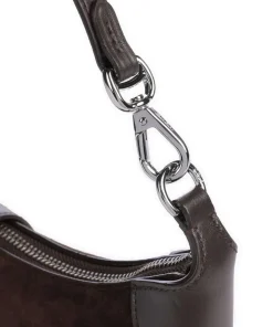 ID Collection Small Schultertasche aufgerautes Rindsleder dunkelbraun