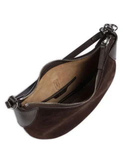 ID Collection Small Schultertasche aufgerautes Rindsleder dunkelbraun