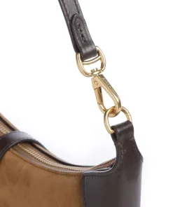 ID Collection Small Schultertasche aufgerautes Rindsleder dunkelbraun