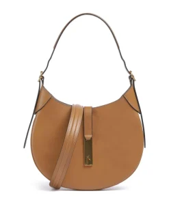 ID Collection Small Schultertasche fein genarbtes Rindsleder hellbraun