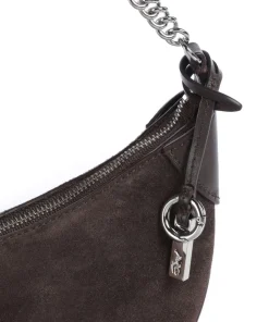 ID Collection Small Schultertasche aufgerautes Rindsleder dunkelbraun