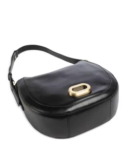 Ilaria Schultertasche fein genarbtes Rindsleder schwarz