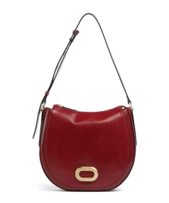 Ilaria Schultertasche fein genarbtes Rindsleder dunkelrot