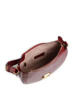 Ilaria Schultertasche fein genarbtes Rindsleder dunkelrot