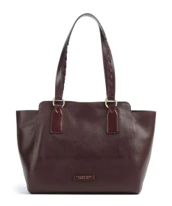 Ines Shopper genarbtes Rindsleder dunkelrot