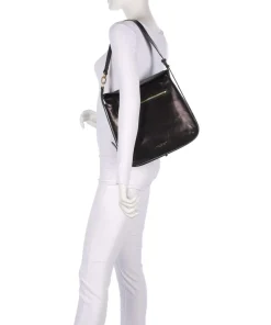 Ingrid Schultertasche fein genarbtes Rindsleder schwarz