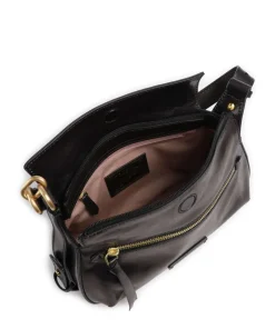 Ingrid Schultertasche fein genarbtes Rindsleder schwarz