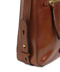 Ingrid Schultertasche fein genarbtes Rindsleder braun