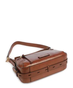 Ingrid Schultertasche fein genarbtes Rindsleder braun