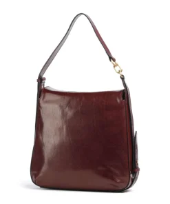 Ingrid Schultertasche fein genarbtes Rindsleder dunkelrot