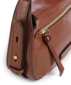 Ingrid Schultertasche fein genarbtes Rindsleder braun