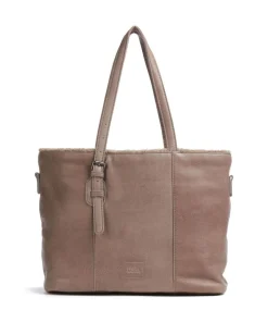 Inside Out Shopper genarbtes Leder taupe