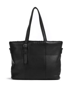 Inside Out Shopper genarbtes Leder schwarz