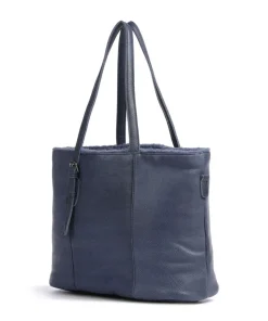 Inside Out Shopper genarbtes Leder dunkelblau