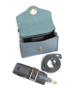 Irene Umhängetasche fein genarbtes Rindsleder blaugrau